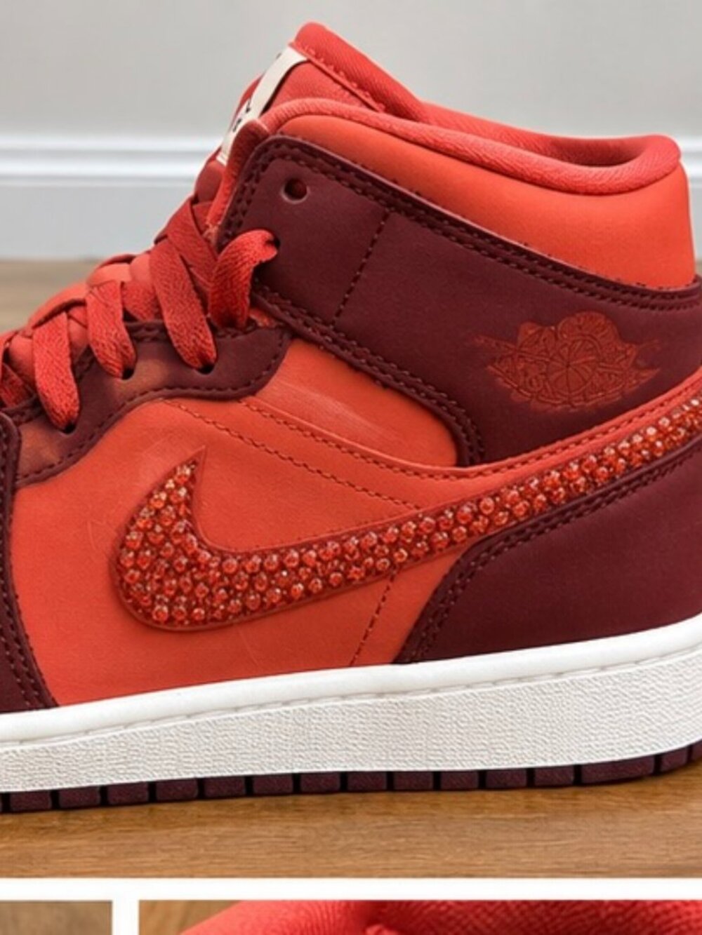 Air Jordan 1 Mid SE Valentines Day WITH rhinestones